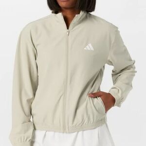 Adidas Women's Light Beige Tennis Training Jacket Size S 19” pit-to-pit